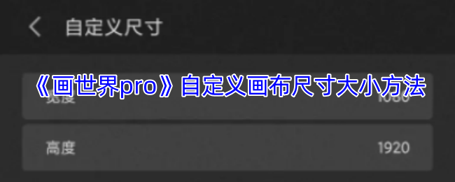 《画世界pro》自定义画布尺寸大小方法