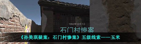 《孙美琪疑案：石门村惨案》五级线索——玉米