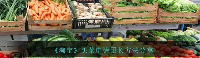 《淘宝》买菜申请团长方法分享